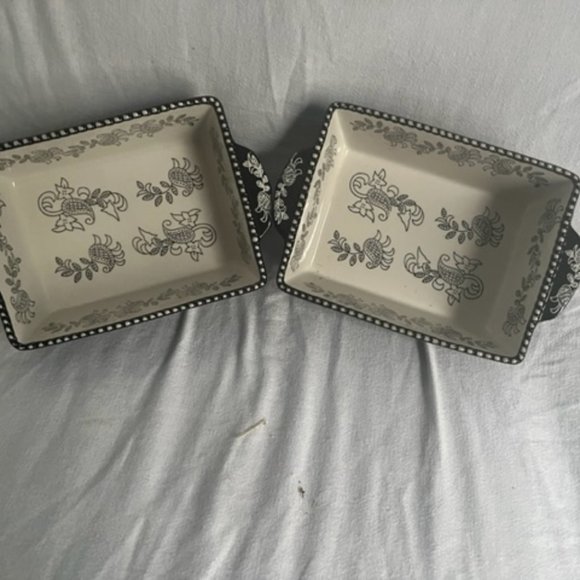 Set of ELITE brown & tan Plates, bowls & saucers - Picture 3 of 8